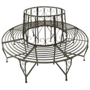 Roundabout Circular Outdoor Garden Tree Bench in Heavy Duty Grey Steel