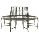 Roundabout Circular Outdoor Garden Tree Bench in Heavy Duty Grey Steel
