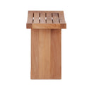 Siena Natural Teak Shower and Bath Stool with Curved Seat and Shelf