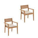Natural Teak Outdoor Dining Chair (Set of 2 with Cushions) by NORDICTEAK.COM