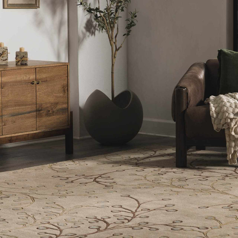 Elsu Beige&Gray Wool Rug