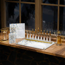Luxury Splash of Gold Chanukah Brachos Card by Feldart