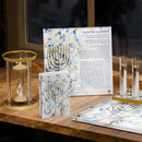 Luxury Splash of Gold Chanukah Brachos Card by Feldart