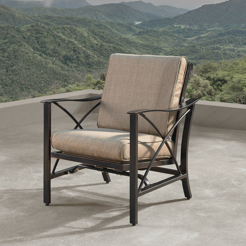 Aluminum Deep Seating Rocking Club Chairs in Antique Copper (set of 4)