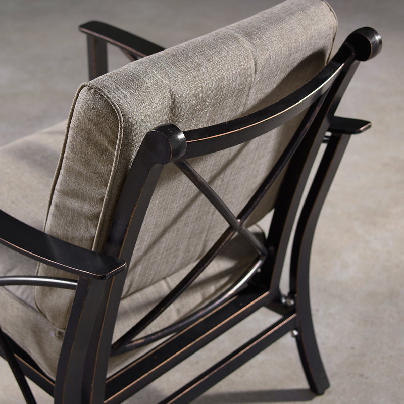 Aluminum Deep Seating Rocking Club Chairs in Antique Copper (set of 4)