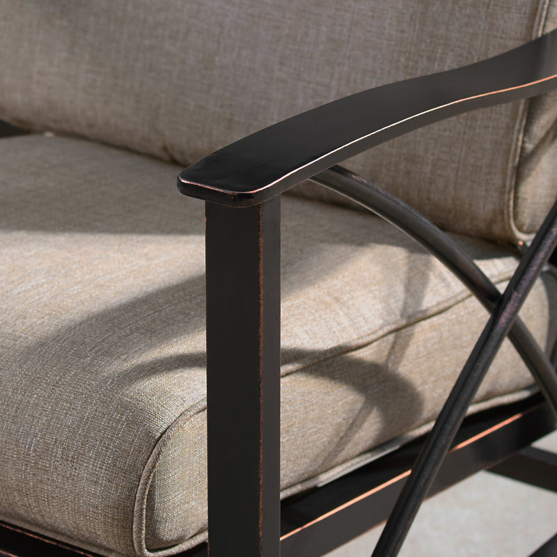 Aluminum Deep Seating Rocking Club Chairs in Antique Copper (set of 4)