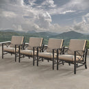 Aluminum Deep Seating Rocking Club Chairs in Antique Copper (set of 4)