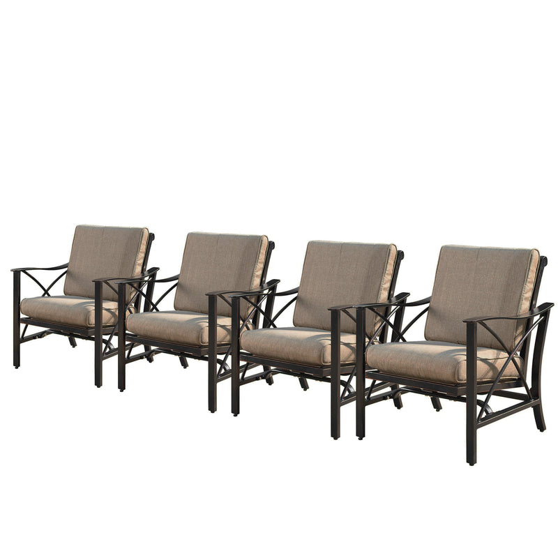 Aluminum Deep Seating Rocking Club Chairs in Antique Copper (set of 4)