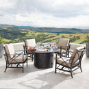 Aluminum Deep Seating Rocking Club Chairs in Antique Copper (set of 4)