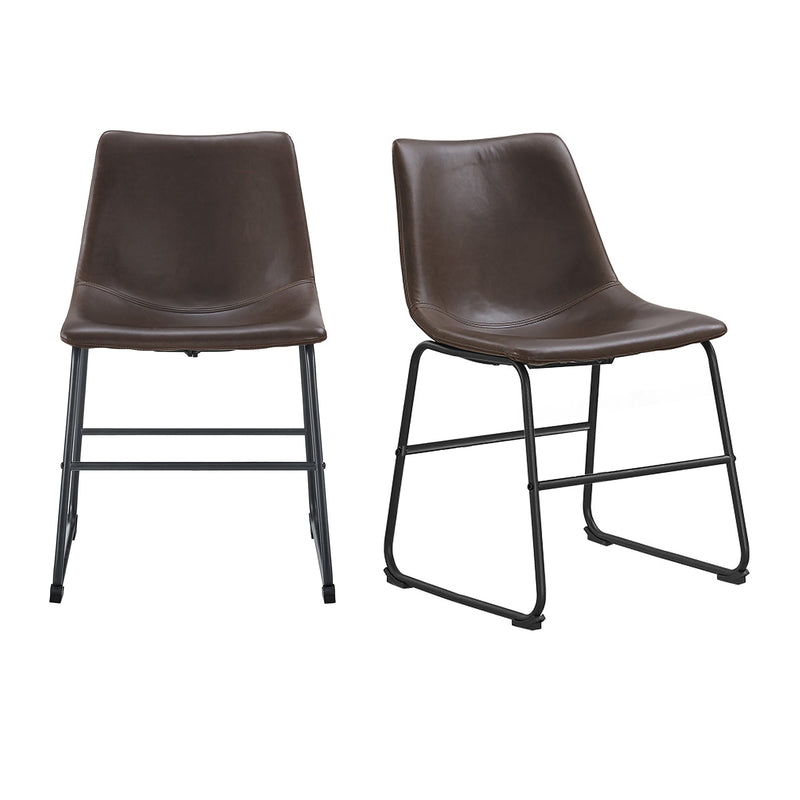 Faux 2-Piece Leather Dining Chairs