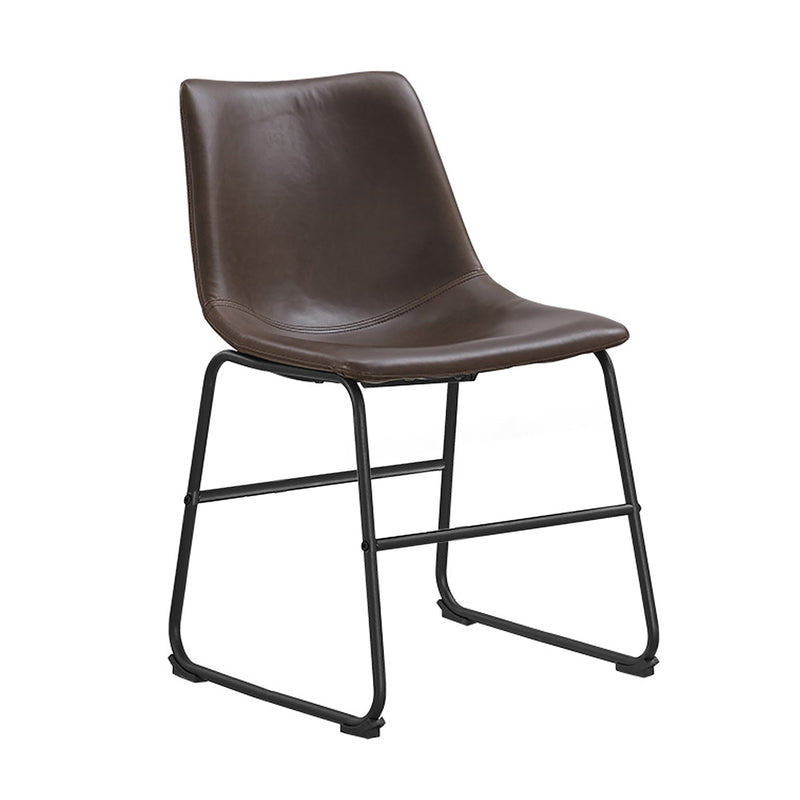 Faux 2-Piece Leather Dining Chairs