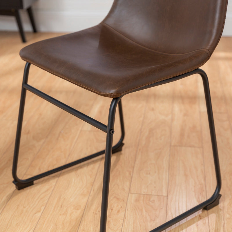 Faux 2-Piece Leather Dining Chairs