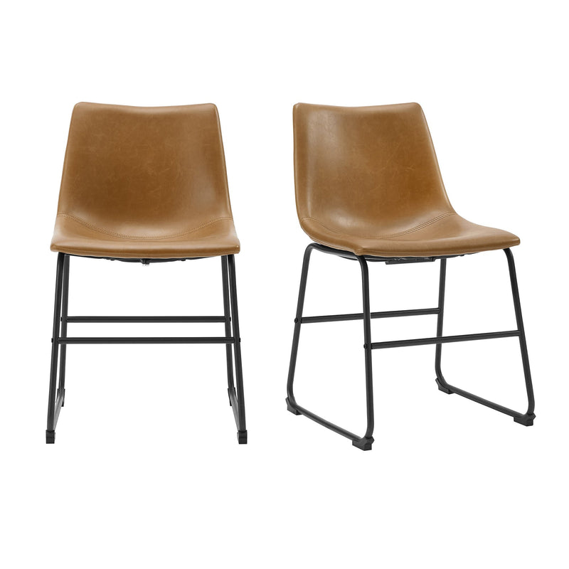 Faux 2-Piece Leather Dining Chairs