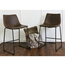Faux Leather Counter Stools Set of 2