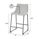Faux Leather Counter Stools Set of 2