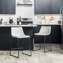 Faux Leather Counter Stools Set of 2