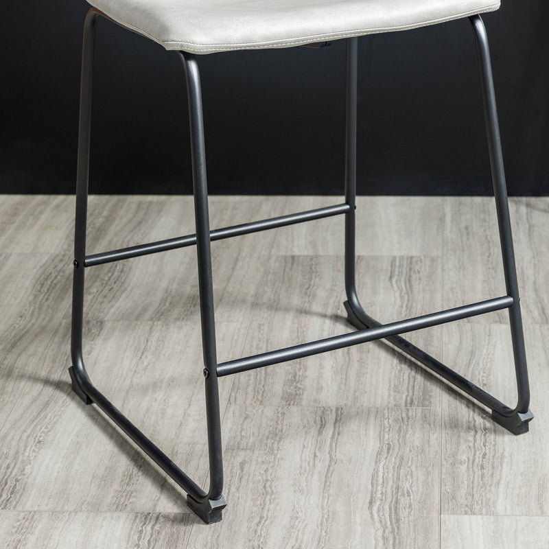 Faux Leather Counter Stools Set of 2