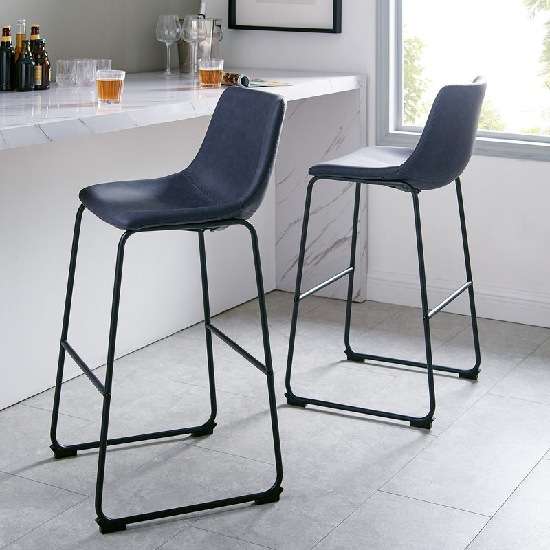 Faux Leather 2-Piece Bar Stools