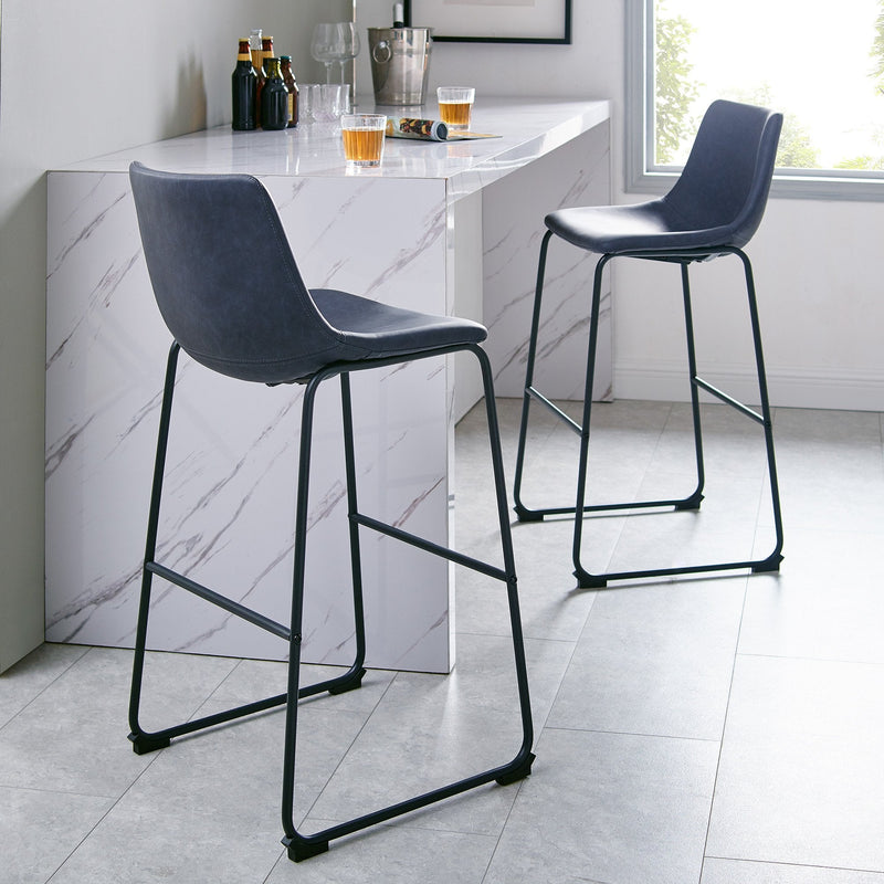 Faux Leather 2-Piece Bar Stools