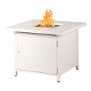 Aluminum 32-in Square Propane Fire Table with Beads, Covers and Lid