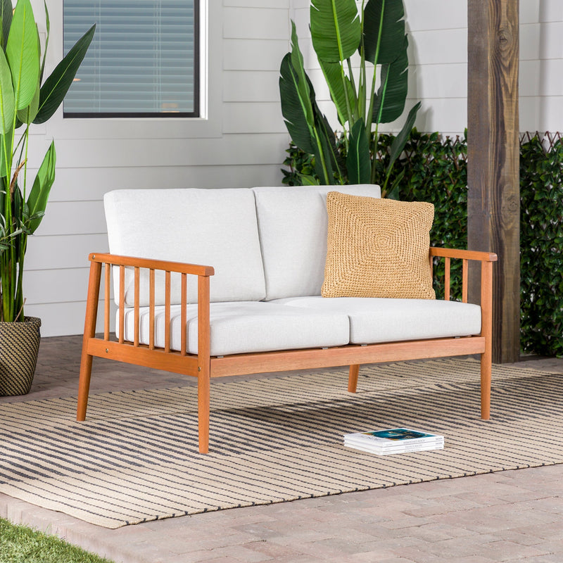 Circa Modern Solid Wood Spindle Patio Loveseat