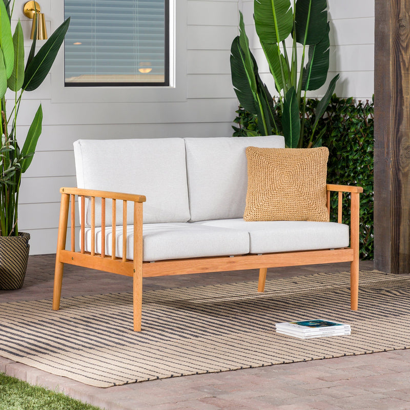 Circa Modern Solid Wood Spindle Patio Loveseat