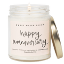 Happy Anniversary Soy Candle - Clear Jar - 9 oz (Palo Santo Patchouli)