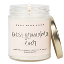 Best Grandma Ever Soy Candle - Clear Jar - 9 oz (Wildflowers and Salt)