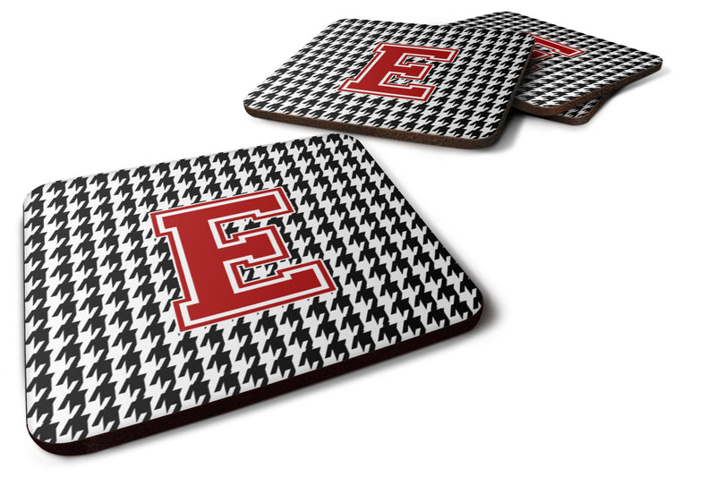 Set of 4 Monogram - Houndstooth Foam Coasters Initial E