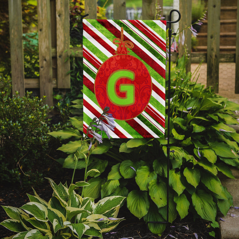 Christmas Oranment Holiday Letter G Monogram Initial Flag Garden Size CJ1039