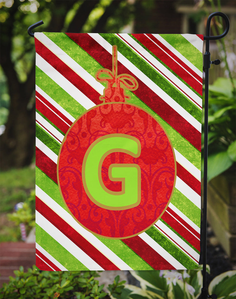 Christmas Oranment Holiday Letter G Monogram Initial Flag Garden Size CJ1039