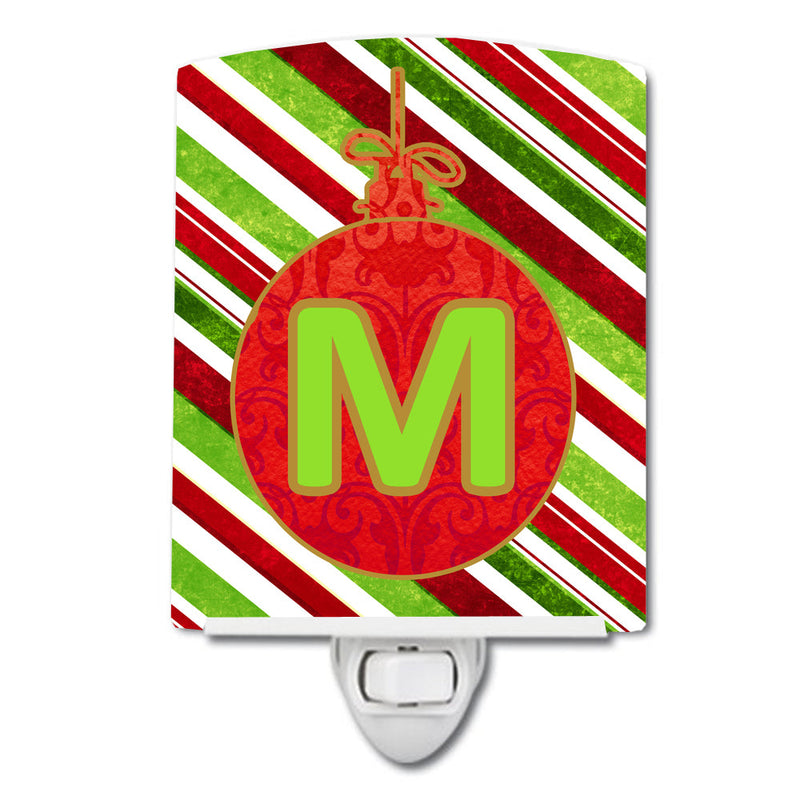 Christmas Oranment Holiday Initial Letter M Ceramic Night Light CJ1039-MCNL