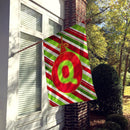 Christmas Oranment Holiday Initial Letter Q House Flag 28x40 Porch Sleeve Pole Decorative Outside Yard Banner Artwork Wall Hanging, Polyester