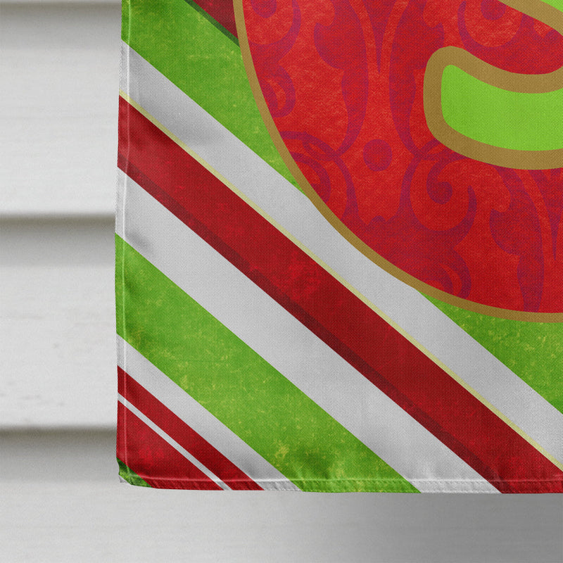 Christmas Oranment Holiday Letter S Monogram Initial Flag  House Size