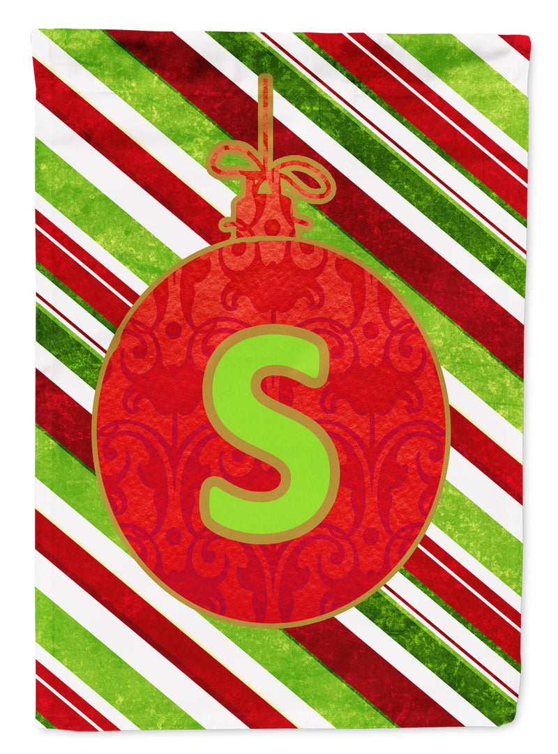 Christmas Oranment Holiday Letter S Monogram Initial Flag  House Size