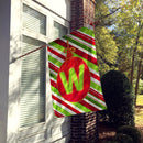 Christmas Oranment Holiday Initial Letter W House Flag 28x40 Porch Sleeve Pole Decorative Outside Yard Banner Artwork Wall Hanging, Polyester