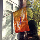 Halloween Ghost Letter J House Flag 28x40 Porch Sleeve Pole Decorative Outside Yard Banner Artwork Wall Hanging, Polyester