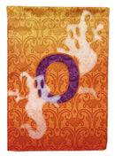 Halloween Ghost Letter O House Flag 28x40 Porch Sleeve Pole Decorative Outside Yard Banner Artwork Wall Hanging, Polyester