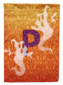 Halloween Ghost Letter P House Flag 28x40 Porch Sleeve Pole Decorative Outside Yard Banner Artwork Wall Hanging, Polyester