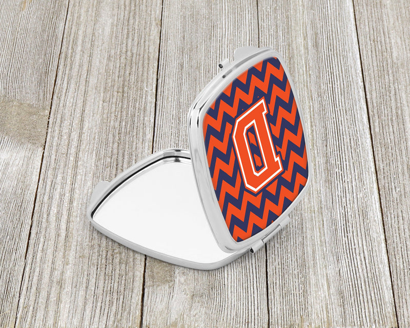 Letter D Chevron Orange and Blue Compact Mirror CJ1042-DSCM