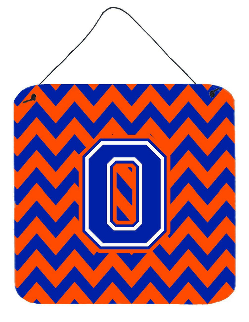 Letter O Chevron Orange and Blue Wall or Door Hanging Prints CJ1044-ODS66