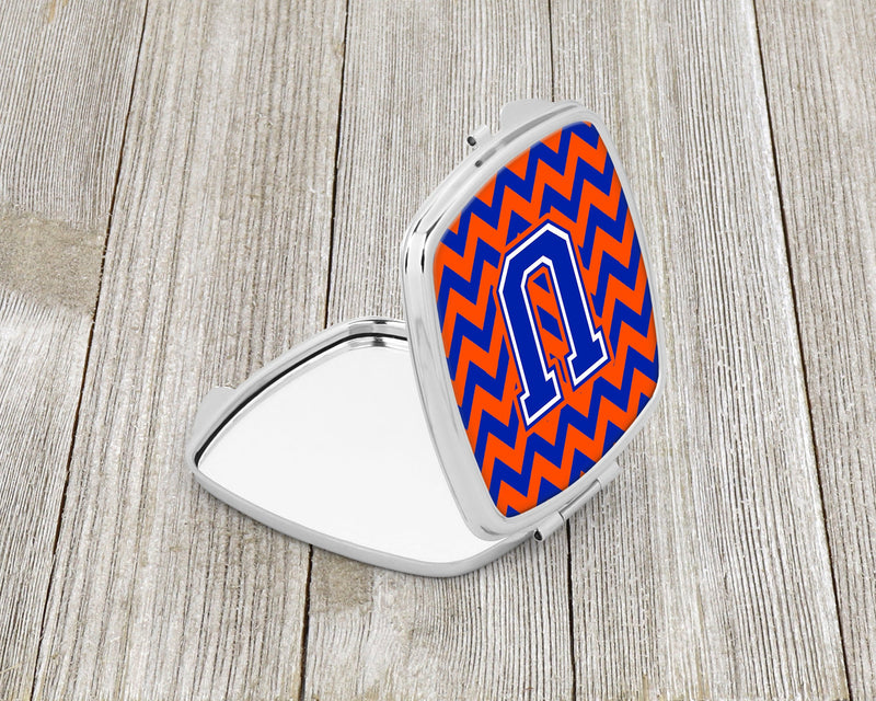 Letter U Chevron Orange and Blue Compact Mirror CJ1044-USCM