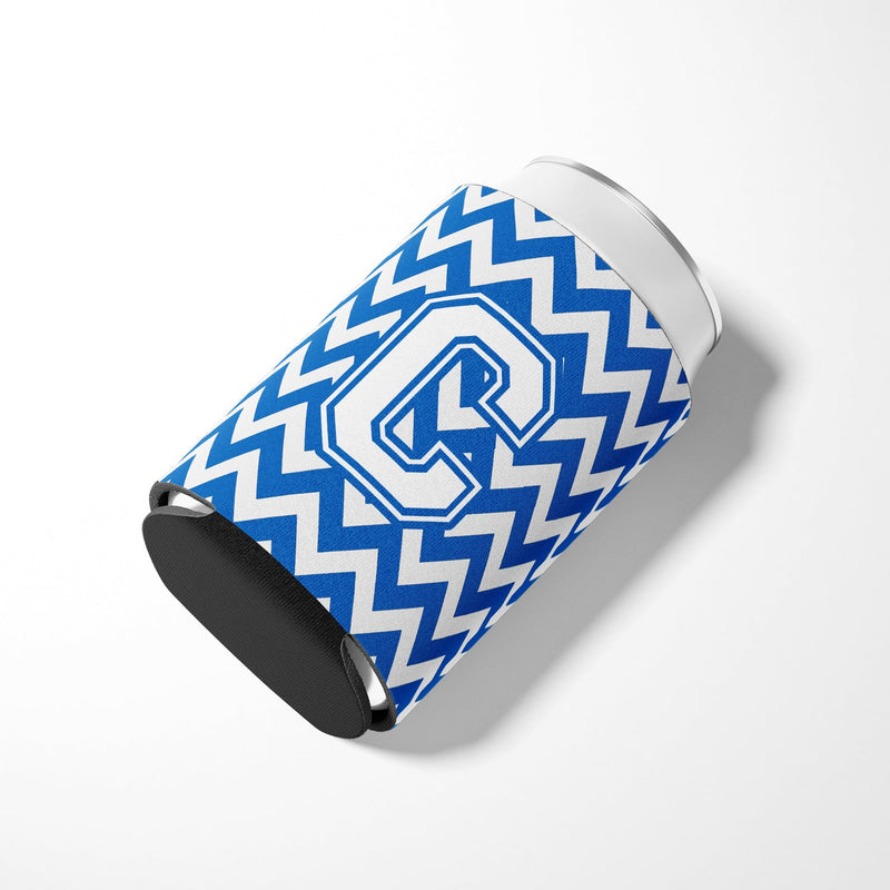 Letter C Chevron Blue and White Can or Bottle Hugger CJ1045-CCC