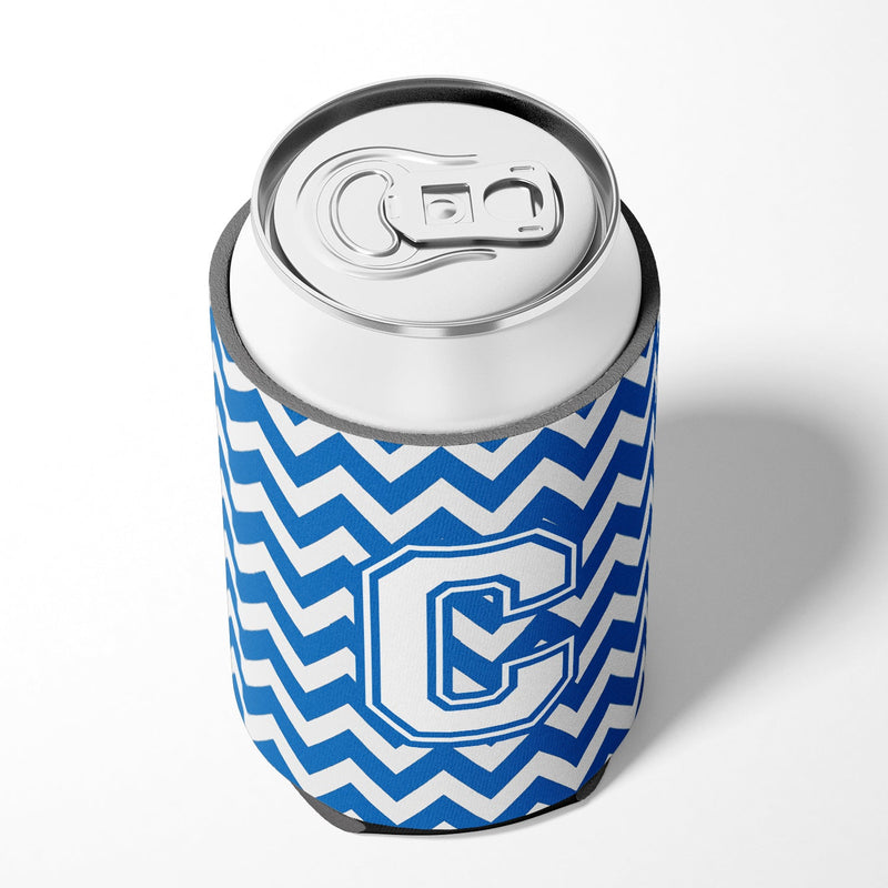 Letter C Chevron Blue and White Can or Bottle Hugger CJ1045-CCC