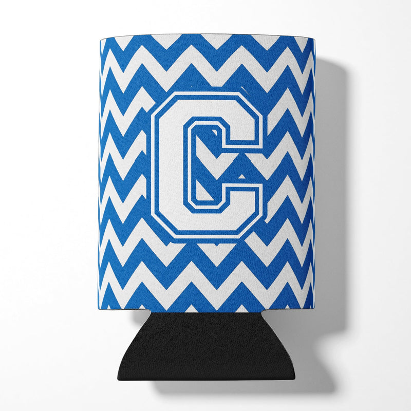 Letter C Chevron Blue and White Can or Bottle Hugger CJ1045-CCC