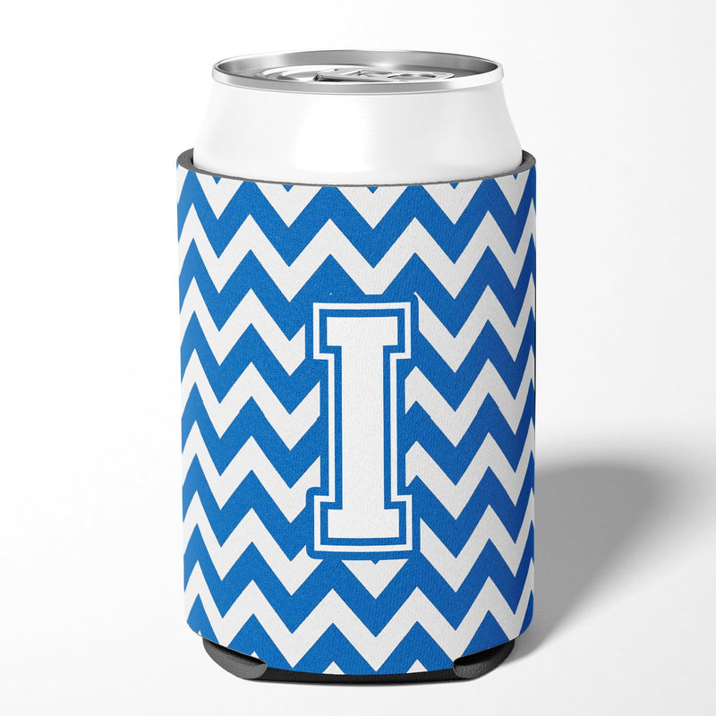 Letter I Chevron Blue and White Can or Bottle Hugger CJ1045-ICC