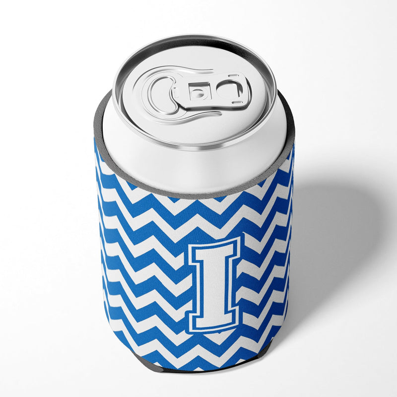 Letter I Chevron Blue and White Can or Bottle Hugger CJ1045-ICC