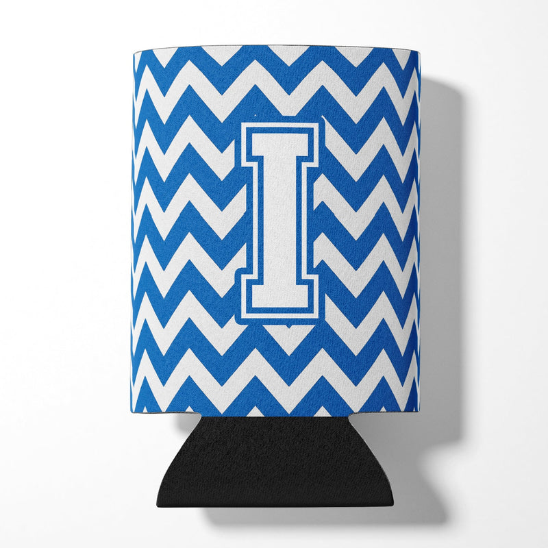 Letter I Chevron Blue and White Can or Bottle Hugger CJ1045-ICC