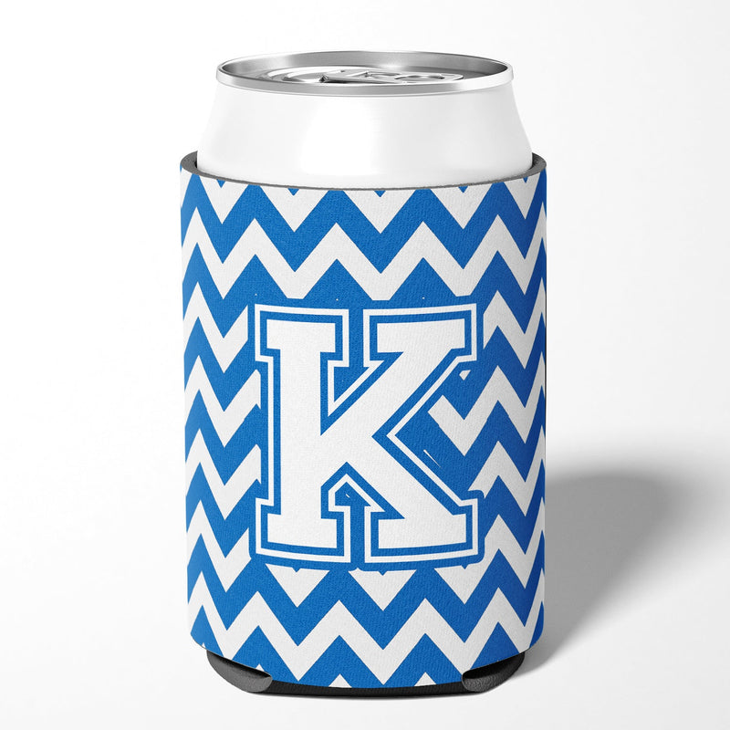 Letter K Chevron Blue and White Can or Bottle Hugger CJ1045-KCC