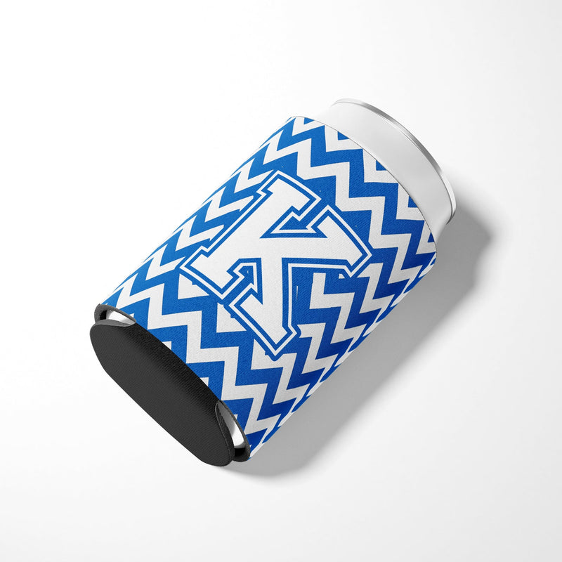 Letter K Chevron Blue and White Can or Bottle Hugger CJ1045-KCC